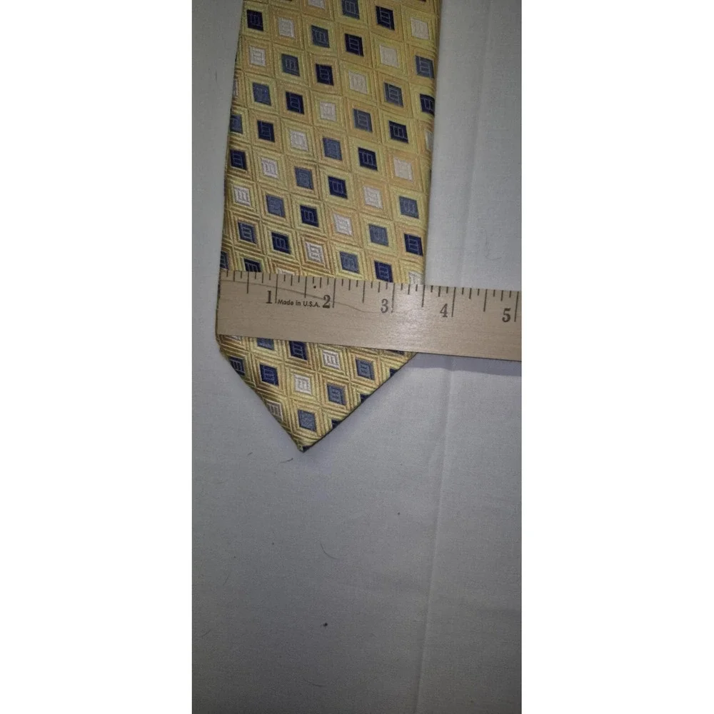 John W. Nordstrom Jacquard 100% Silk Tie Textured Gold Blue Executive Boardroom‎